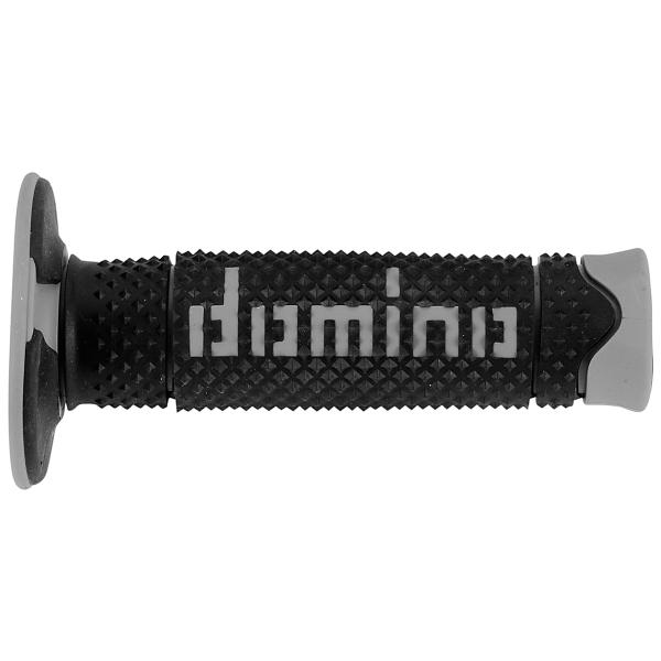 REVETEMENT POIGNEE DOMINO OFFROAD BI-COMPOSANTS NOIR / GRIS  A260 CLOSED END 120mm (LA PAIRE)