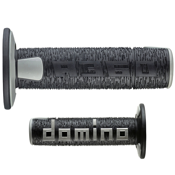 REVETEMENT POIGNEE DOMINO OFFROAD NOIR / GRIS A360 CLOSED END 120-123mm (LA PAIRE)