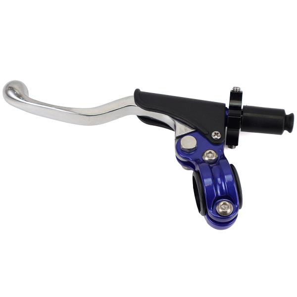 POIGNEE / LEVIER EMBRAYAGE + COCOTTE ALU / BLEU CROSS ENDURO / MECABOITE ( QUALITE PREMIUM )