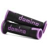 REVETEMENT POIGNEE DOMINO MOTO ON ROAD A450 VIOLET / NOIR OPEN END 120-125mm (LA PAIRE)