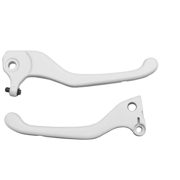 LEVIER SCOOTER ADAPT. MBK 50 BOOSTER 1999-2003 / YAMAHA 50 BWS 1999-2003 BLANC (LA PAIRE) (OEM : 4VV-H3922-10 + 4SB-H3912-00)