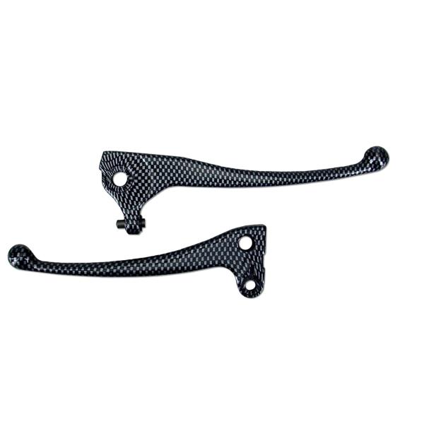 LEVIER SCOOTER ADAPT. MBK 50 BOOSTER 1999-2003 / YAMAHA 50 BWS 1999-2003  IMIT CARBONE (LA PAIRE) (OEM : 4KH-H3912-00 + 4VV-H3922-00)