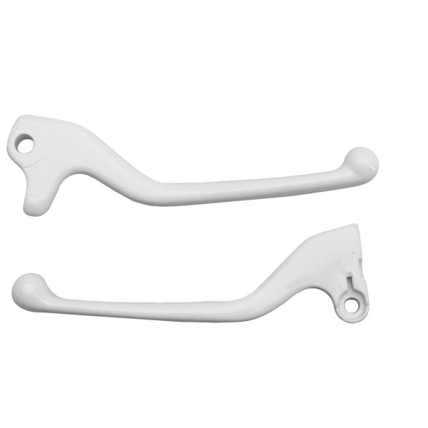 LEVIER SCOOTER ADAPT. MBK BOOSTER (à partir de) 2004  / STUNT /  YAMAHA BWS (à partir de) 2004  / SLIDER BLANC (LA PAIRE) (OEM : 5JH-H3912 / H3922-00)