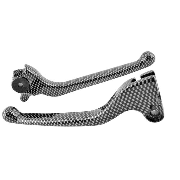 LEVIER SCOOTER ADAPT. MBK MACH G / YAMAHA JOG IMITATION CARBONE (LA PAIRE) (OEM : 5RW-H3922-00 + 5JH-H3912-00)