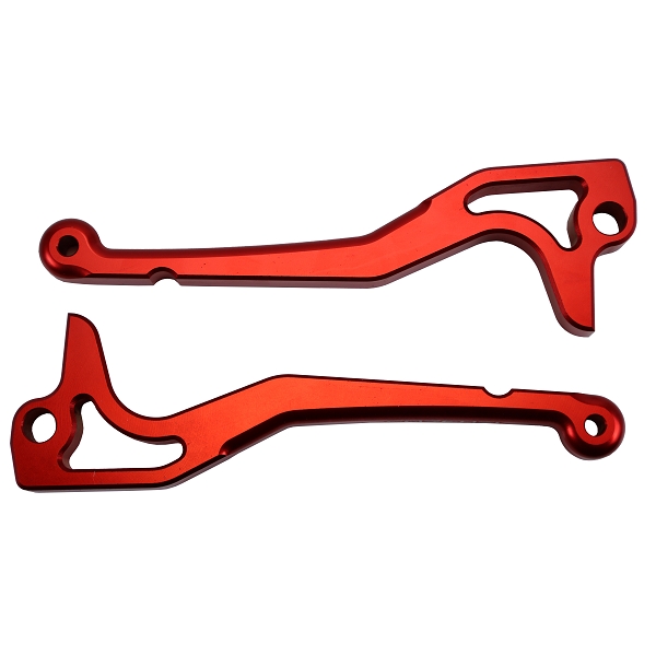 LEVIER SCOOTER CNC CARENZI  ADAPT. MBK NITRO / YAMAHA AEROX / CPI GTR ALU  ROUGE  (LA PAIRE)