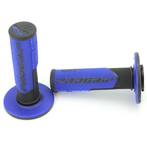 REVETEMENT POIGNEE PROGRIP 801 NOIR / BLEU CLOSED END 115mm (CROSS/MX) (LA PAIRE)