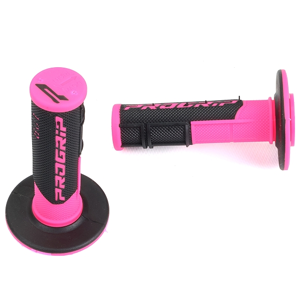 REVETEMENT POIGNEE PROGRIP 801 NOIR / FUSCHIA CLOSED END 115mm (CROSS/MX) (LA PAIRE)