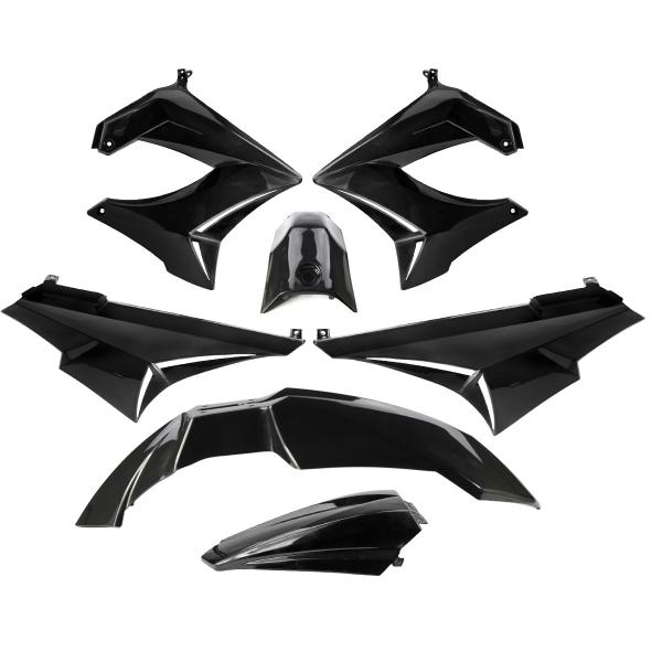 KIT CARROSSERIE ADAPT. DERBI SENDA DRD / XTREM 2000-2011 NOIR (7 PIECES)