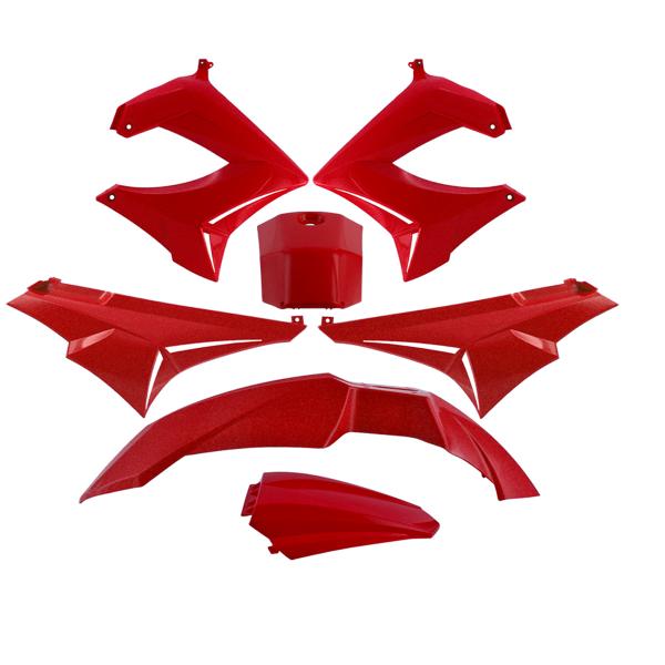 KIT CARROSSERIE ADAPT. DERBI SENDA DRD / XTREM 2000-2011  ROUGE (7 PIECES)