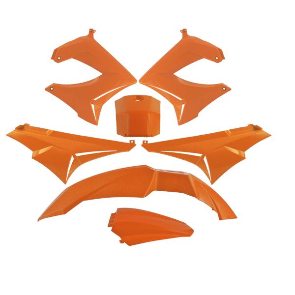 KIT CARROSSERIE ADAPT. DERBI SENDA DRD / XTREM 2000-2011  ORANGE (7 PIECES)