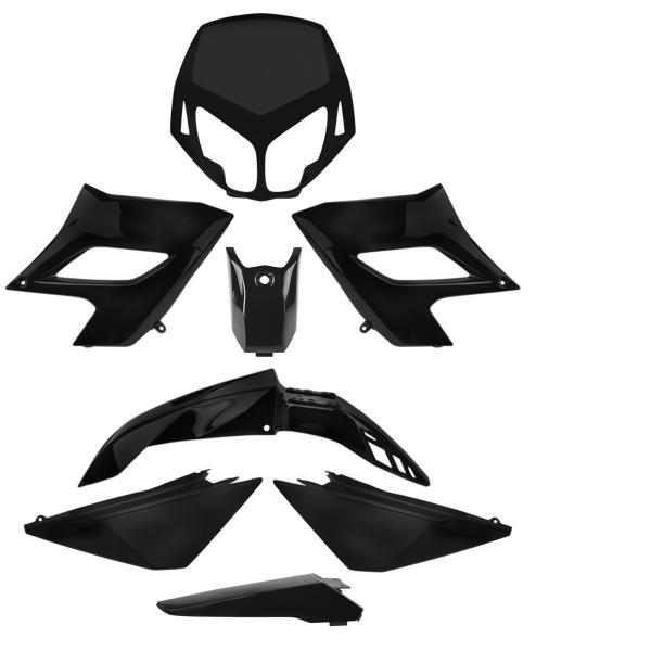 KIT CARROSSERIE ADAPT. DERBI SENDA DRD RACING / DRD LIMITED 2004-2010 NOIR (8 PIECES)