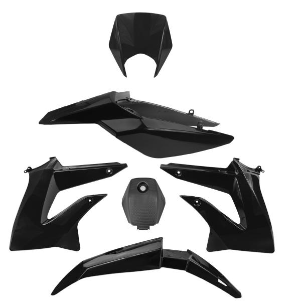 KIT CARROSSERIE ADAPT. DERBI SENDA DRD RACING 2011-2017 / RCR / SMT 2011-2018  NOIR (6 PIECES)