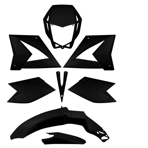 KIT CARROSSERIE ADAPT. CPI SM / SX 50cc NOIR (8 PIECES)