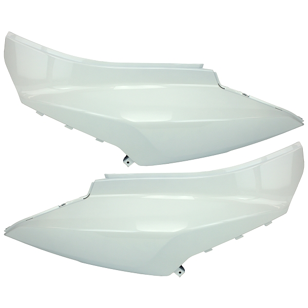 PAIRE COQUES / CARENAGES ARRIERE ADAPT. SYM ORBIT 2  BLANC 50 / 125cc 2T ET 4T 2010-2014 (OEM: 83500-AAA-0001 / 83600-AAA-0001)