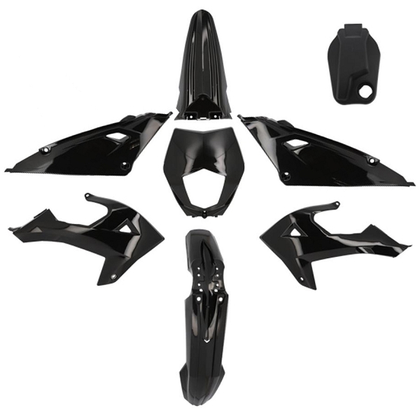 KIT CARROSSERIE  ADAPT. RIEJU 50 MRT 2022>. MRT ENDURO 2022>. MRT PRO 2022>. MRT SM 2022> (8 PIECES) NOIR