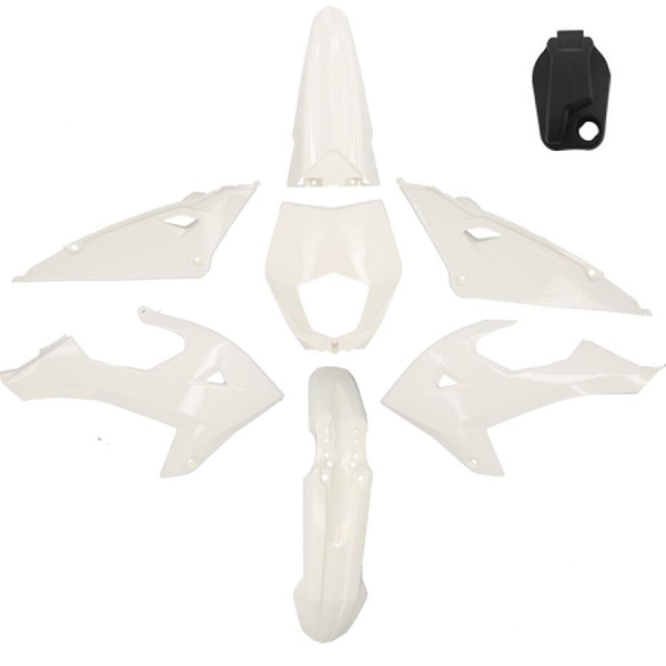 KIT CARROSSERIE  ADAPT. RIEJU 50 MRT 2022>. MRT ENDURO 2022>. MRT PRO 2022>. MRT SM 2022> (8 PIECES) BLANC