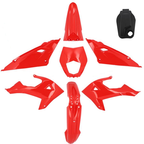 KIT CARROSSERIE  ADAPT. RIEJU 50 MRT 2022>. MRT ENDURO 2022>. MRT PRO 2022>. MRT SM 2022>  (8 PIECES) ROUGE