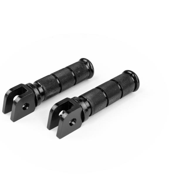 REPOSE PIED MOTO CNC OPM ALU UNIVERSEL NOIR (LIVREE COMPLET AVEC AXE Ø8mm + RESSORT)