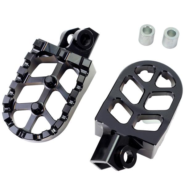 REPOSE PIED MOTO CNC CARENZI  ALU ADAPT RIEJU MRT 50CC  (LIVRE AVEC AXE Ø8mm ) NOIR