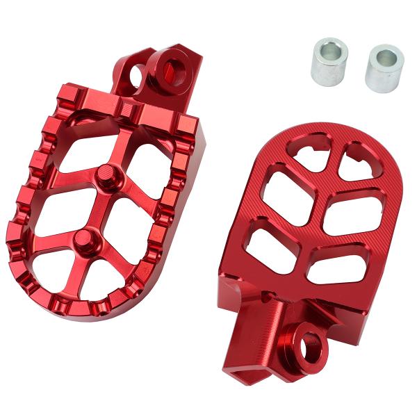 REPOSE PIED MOTO CNC CARENZI  ALU  ADAPT RIEJU MRT 50CC  (LIVRE AVEC AXE Ø8mm ) ROUGE