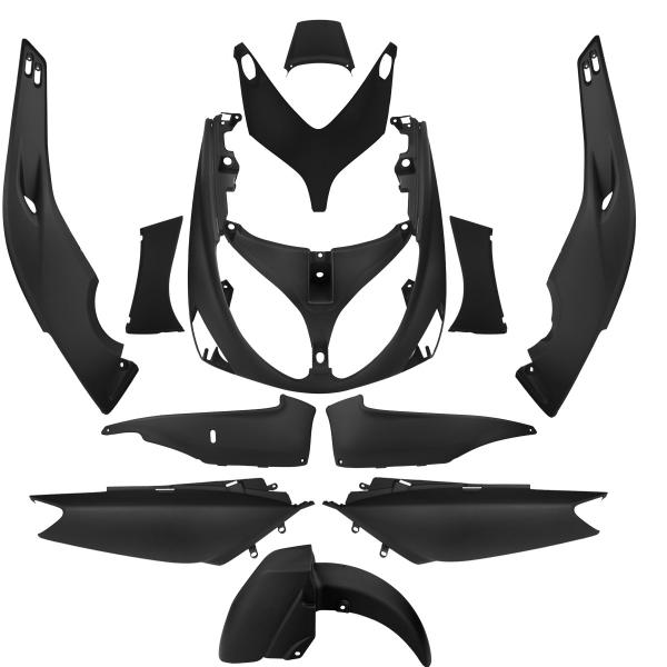KIT CARROSSERIE ADAPT. YAMAHA TMAX 500cc 2001-2007 NOIR MAT (12 PIECES) ( TYPE ORIGINE )   QUALITE PREMIUM