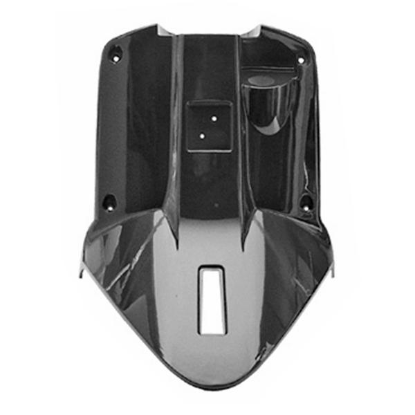 TABLIER ARRIERE / PROTEGE JAMBES ADAPT. MBK 50 BOOSTER 2004> / YAMAHA 50 BWS 2004>  NOIR METAL