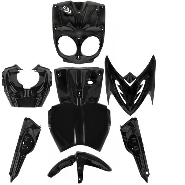 KIT CARROSSERIE ADAPT. MBK STUNT / YAMAHA SLIDER TYPE ORIGINE NOIR 2004-2012   (7 PIECES)