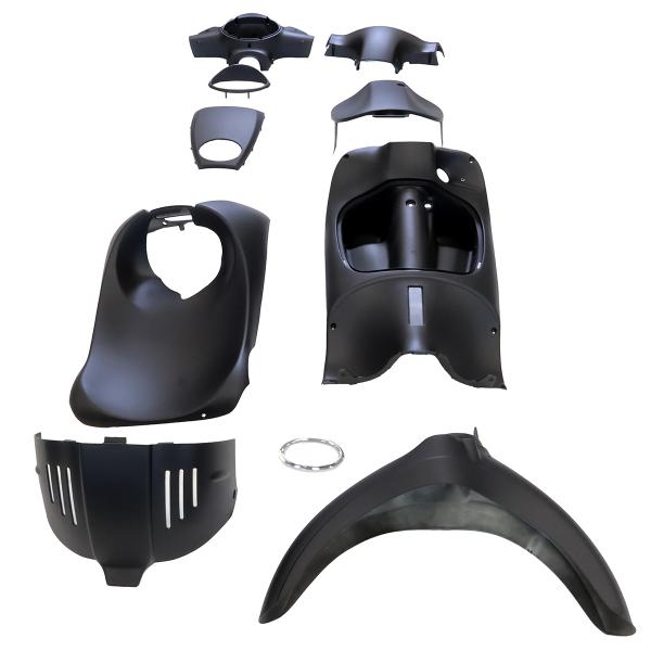 KIT CARROSSERIE ADAPT. APRILIA SCARABEO 50CC NOIR MAT 2003-2013 (10 PIECES)
