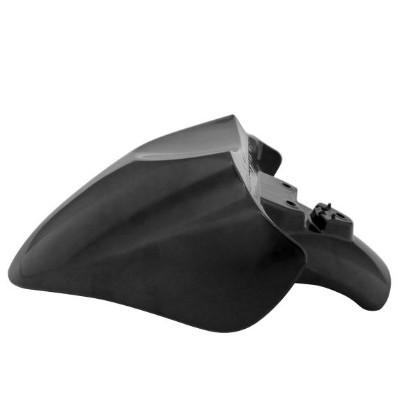 GARDE BOUE AVANT ADAPT. MBK 50 OVETTO 2008-2014 /  YAMAHA 50 NEOS 2008-2014 (OEM : 5C2-F1511-00-P)  NOIR METAL