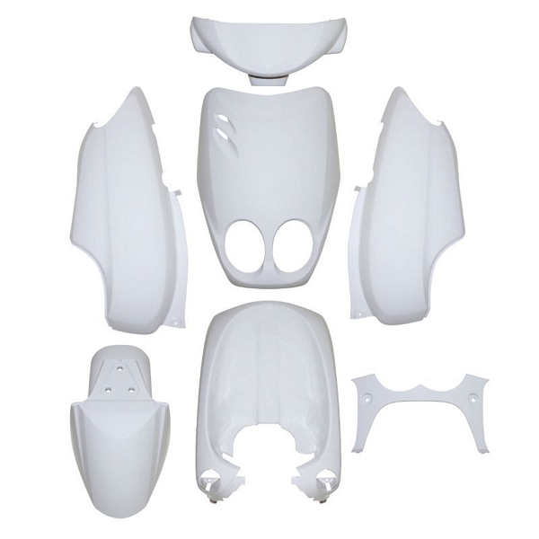 KIT CARROSSERIE ADAPT. MBK OVETTO 2002-2007  / YAMAHA NEOS 2002-2007 BLANC 2T (7 PIECES)