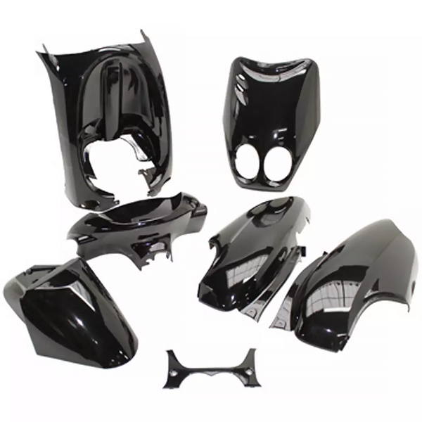 KIT CARROSSERIE ADAPT. MBK OVETTO 2002-2007  / YAMAHA NEOS 2002-2007 NOIR 2T (7 PIECES)