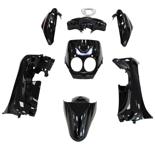 KIT CARROSSERIE ADAPT. MBK OVETTO 2011-2014  / YAMAHA NEOS 2011-2014 NOIR 2T (8 PIECES)
