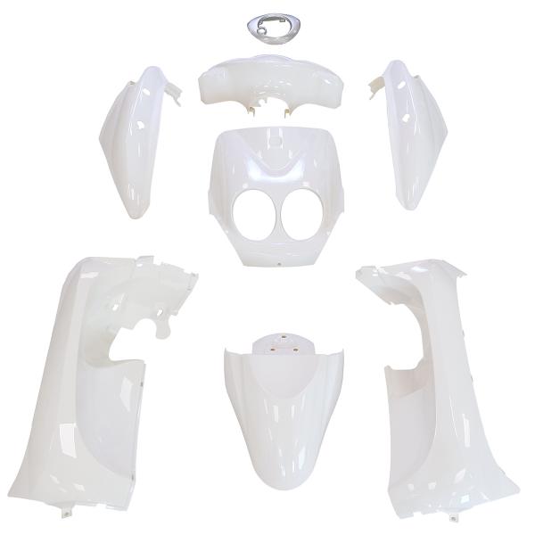 KIT CARROSSERIE ADAPT. MBK OVETTO 2011-2014  / YAMAHA NEOS 2011-2014 BLANC 2T (8 PIECES)