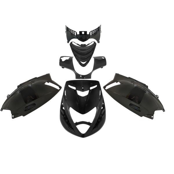 KIT CARROSSERIE ADAPT. PIAGGIO ZIP SP2 50 2T LC AIR / 4T LIQUIDE  NOIR METAL (6 PIECES)