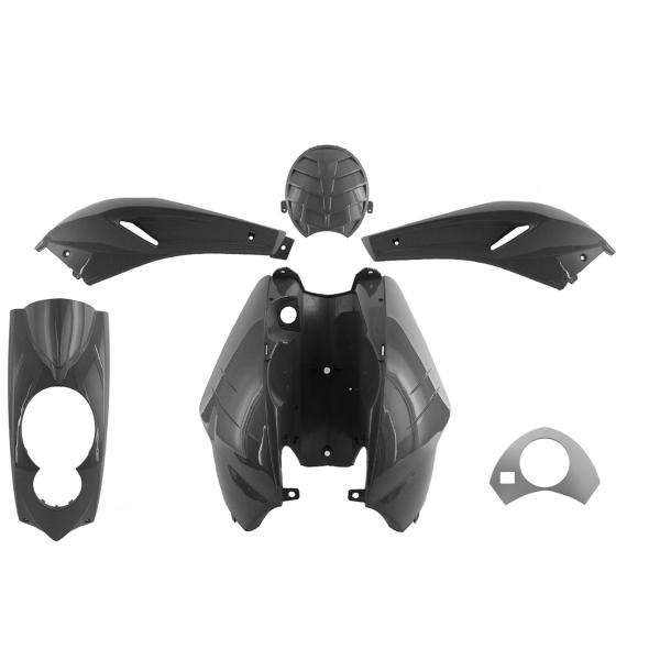 KIT CARROSSERIE ADAPT. PEUGEOT LUDIX NOIR METAL (SAUF BLASTER) (5 PIECES)
