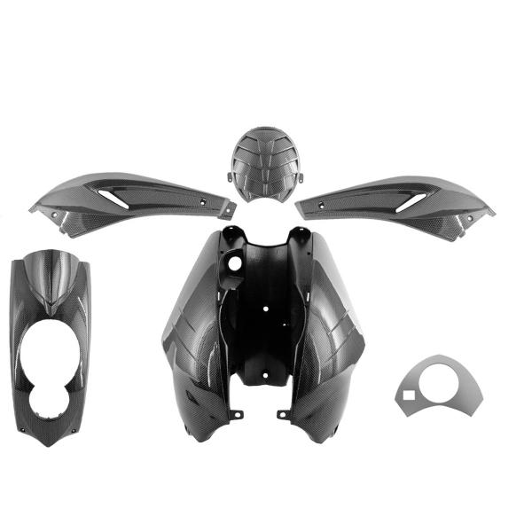 KIT CARROSSERIE ADAPT. PEUGEOT LUDIX IMITATION CARBONE (SAUF BLASTER) (5 PIECES)