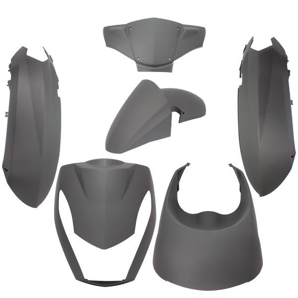KIT CARROSSERIE ADAPT. PEUGEOT KISBEE 2T ET 4T NOIR MAT 2010-2017 (6 PIECES)