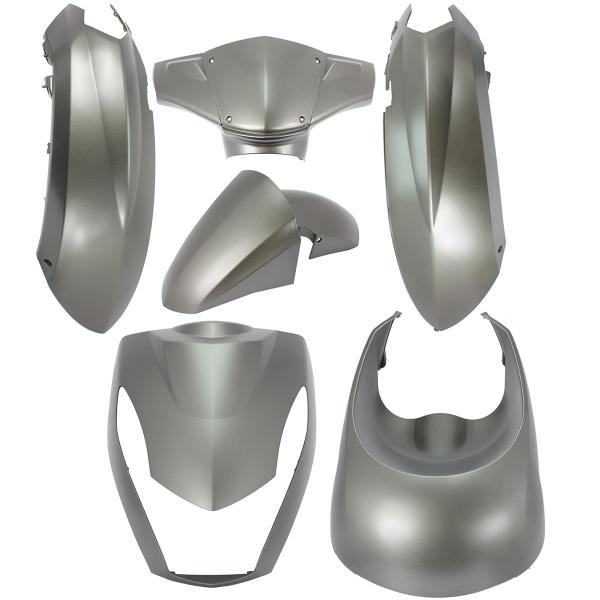 KIT CARROSSERIE ADAPT. PEUGEOT KISBEE 2T ET 4T GRIS MAT 2010-2017 (6 PIECES)