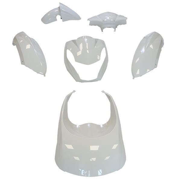 KIT CARROSSERIE ADAPT. PEUGEOT KISBEE 2T ET 4T BLANC BRILLANT 2010-2017 (6 PIECES)