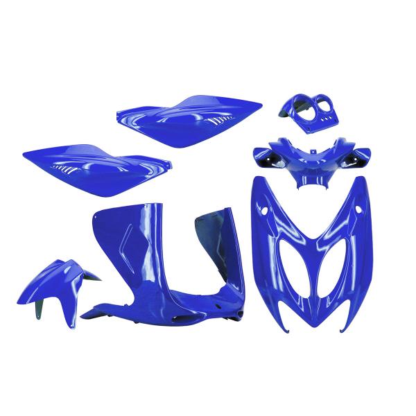 KIT CARROSSERIE ADAPT. MBK NITRO / YAMAHA AEROX BLEU METAL 1997-2012 (7 PIECES)