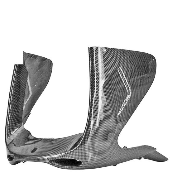TABLIER AVANT INFERIEUR ADAPT. MBK NITRO / YAMAHA AEROX IMITATION CARBONE (BAS DE CAISSE)