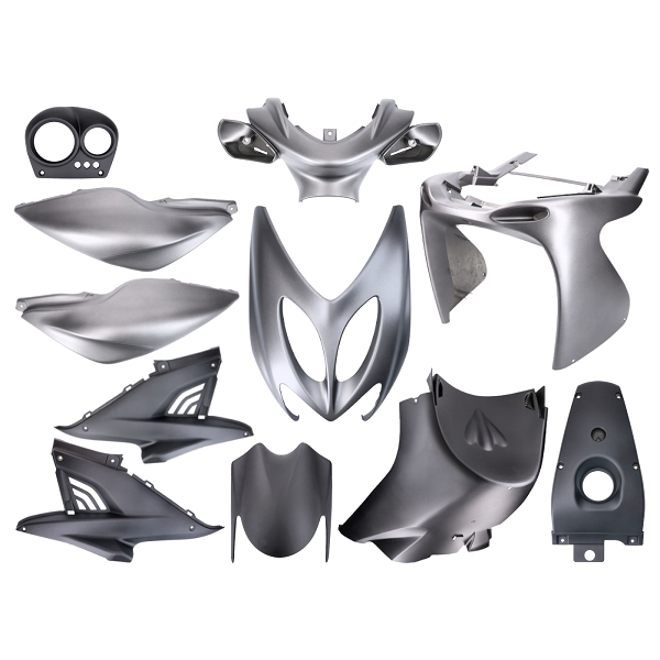 KIT CARROSSERIE ADAPT. MBK NITRO / YAMAHA AEROX 1998-2012 NOIR MAT  (7 PIECES)