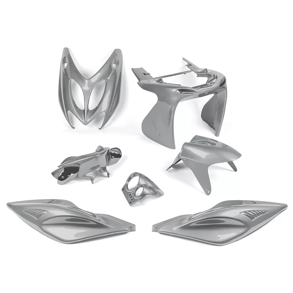 KIT CARROSSERIE ADAPT. MBK NITRO / YAMAHA AEROX GRIS NARDO 1997-2012 (7 PIECES)
