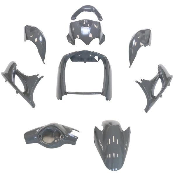 KIT CARROSSERIE ADAPT. MBK MACH G / YAMAHA JOG GRIS NARDO (9 PIECES)
