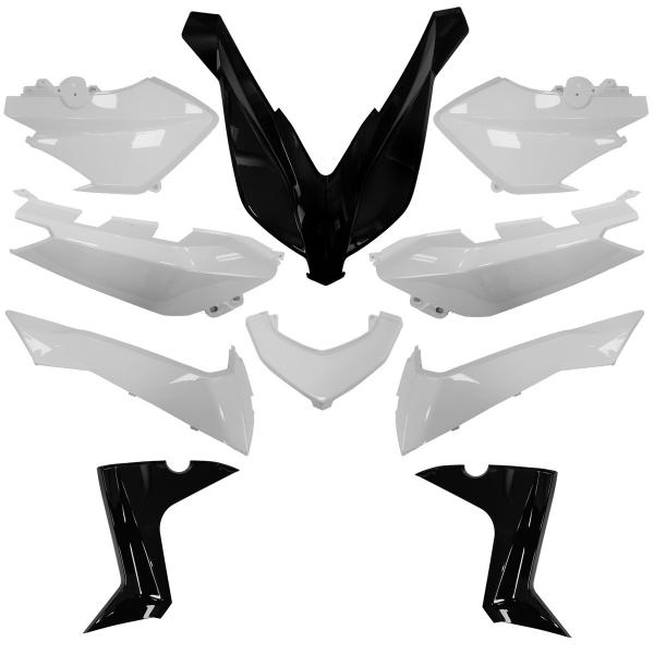 KIT CARROSSERIE ADAPT. YAMAHA XMAX  125 / 250 / 400 2014-2017 WHITE COMPETITION (BLANC BRILLANT) (10 PIECES)