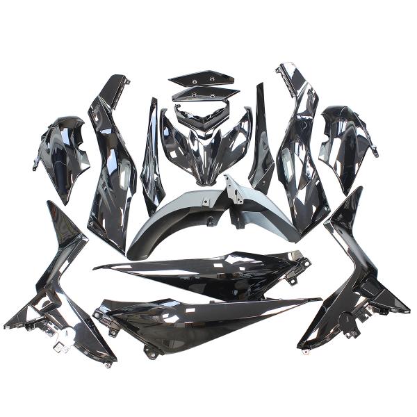 KIT CARROSSERIE ADAPT. YAMAHA XMAX 125CC 2018-2022  / XMAX 300CC 2017-2022  / XMAX 400CC 2018-2020 NOIR BRILLANT (15 PIECES)