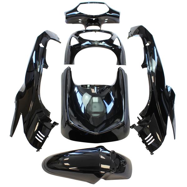 KIT CARROSSERIE ADAPT. HONDA SH125cc 2001-2004 (6 PIECES) NOIR BRILLANT