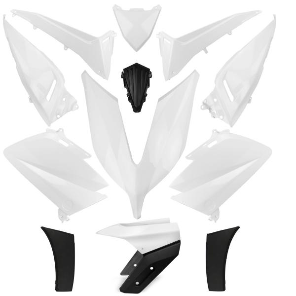 KIT CARROSSERIE ADAPT. YAMAHA TMAX 530cc 2015-2016 WHITE COMPETITION (14 PIECES)