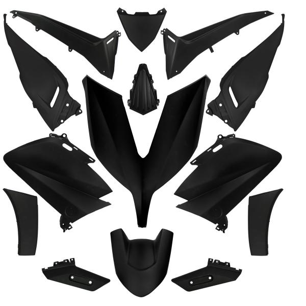 KIT CARROSSERIE ADAPT. YAMAHA TMAX 530cc 2015-2016 NOIR MAT  (14 PIECES)