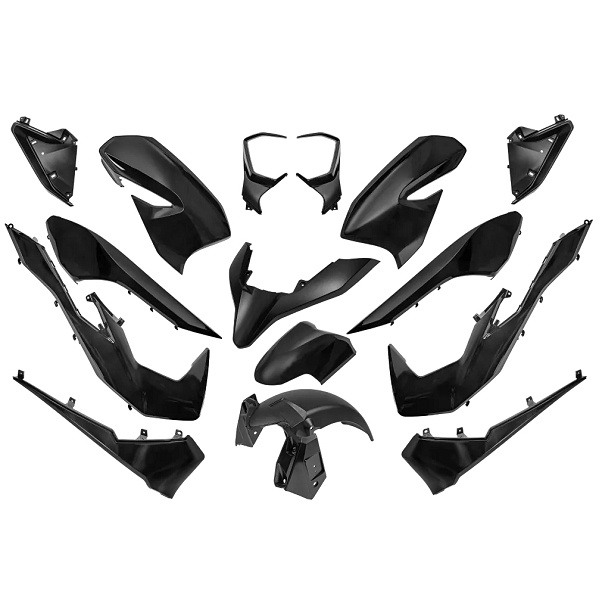 KIT CARROSSERIE ADAPT. HONDA FORZA 125-300CC 2018-2020 NOIR BRILLANT (16 PIECES)